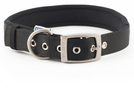 PADDED NYLON EYELET COLLAR 56-66CM XL - RED-