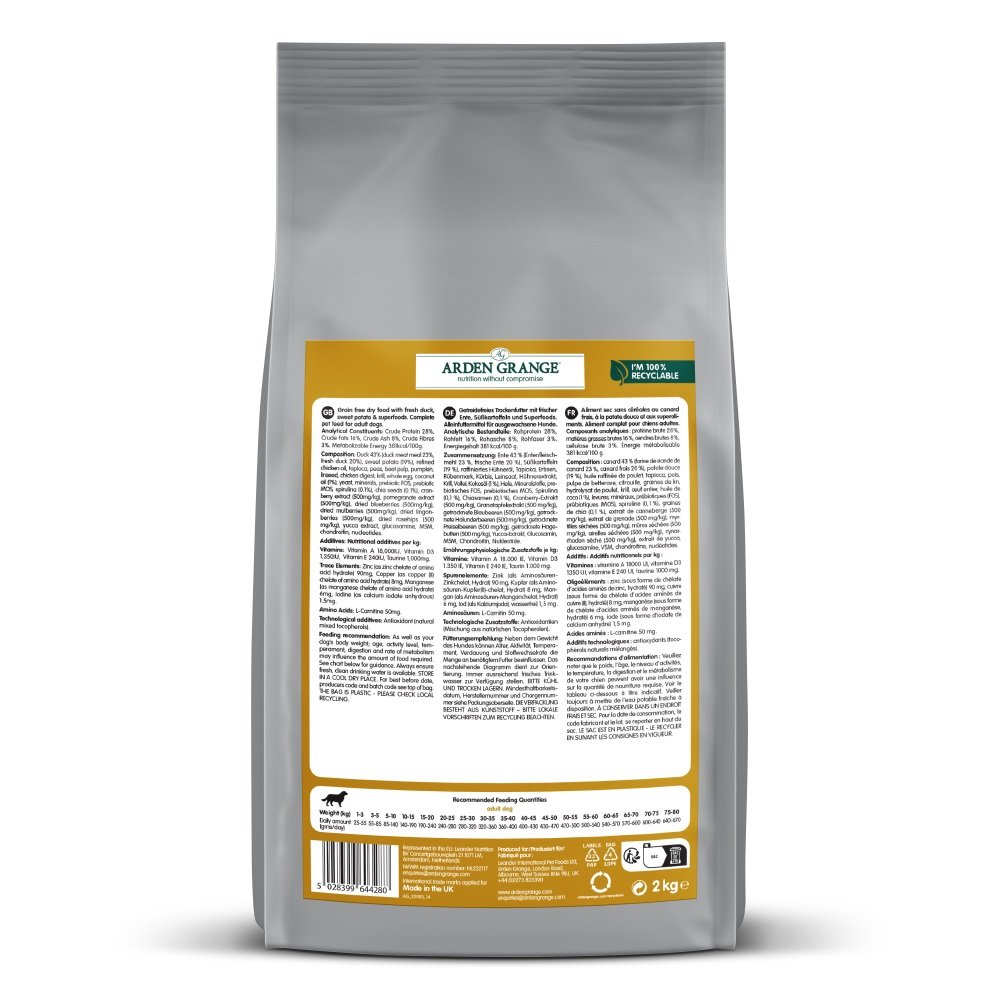 Arden Grange Adult Grain Free Duck & Superfoods 2kg