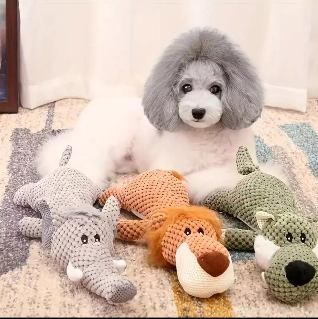 Dog Pet Puppy Chew Toy Squeaky Soft Plush Play Sound Teeth Toys X3