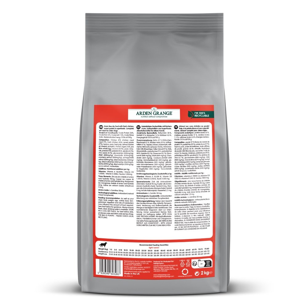 Arden Grange Senior/Light Grain Free Chicken & Superfoods 2kg