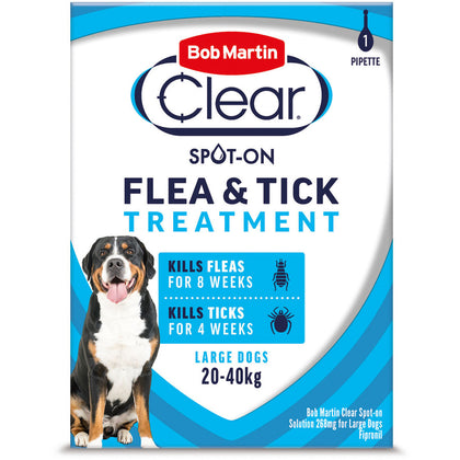 Bob Martin Clear Plus Spot on Flea & Tick Spot on for Large Dogs 3 Pipette
