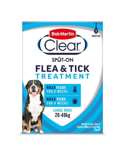 Bob Martin Clear Plus Spot on Flea & Tick Spot on for Large Dogs 3 Pipette