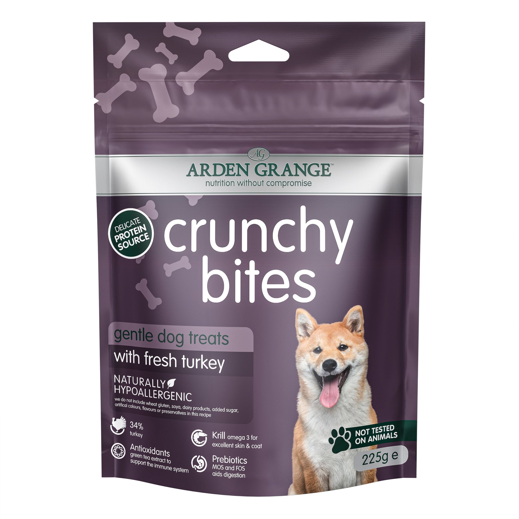 Arden Grange Crunchy Bites Turkey Dog Treats 225g
