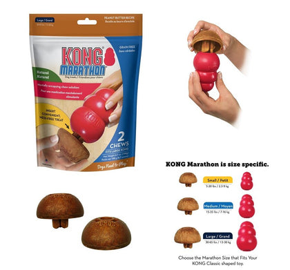 Kong Marathon Peanut Butter Treat Large 2 Pack