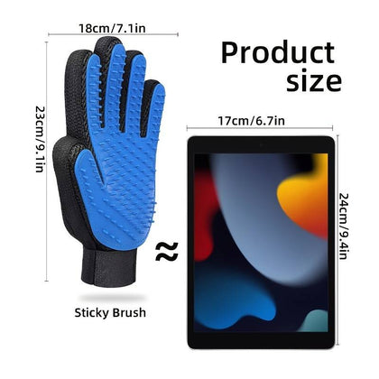 Pet Grooming Gloves Gentle Deshedding Brush Glove Accessories for Dogs and Cats, Polyester Material, Uncharged Power Mode - Ideal for Easy Fur Removal