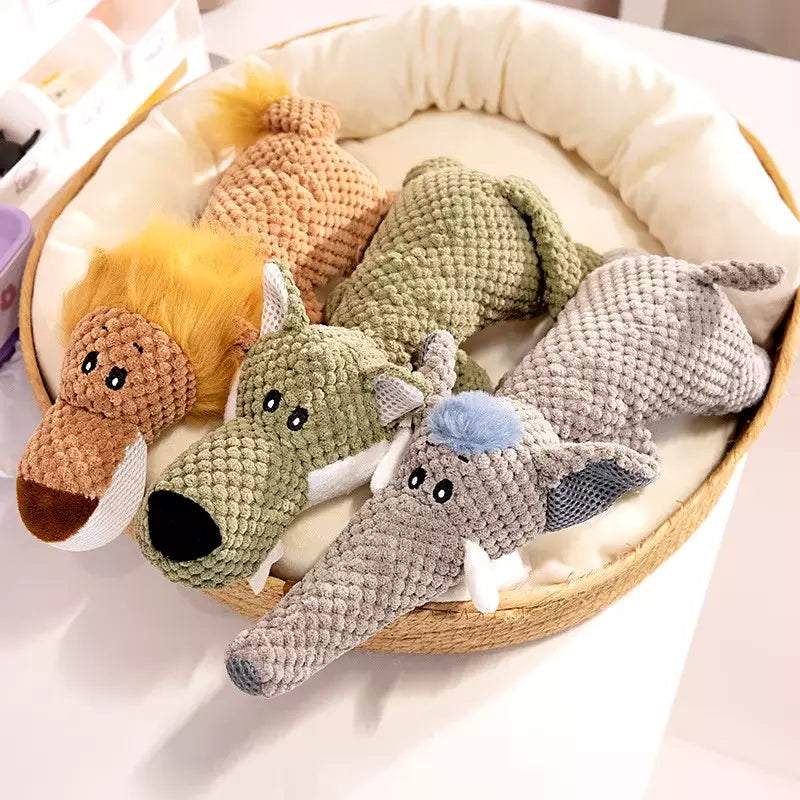 Dog Pet Puppy Chew Toy Squeaky Soft Plush Play Sound Teeth Toys X3