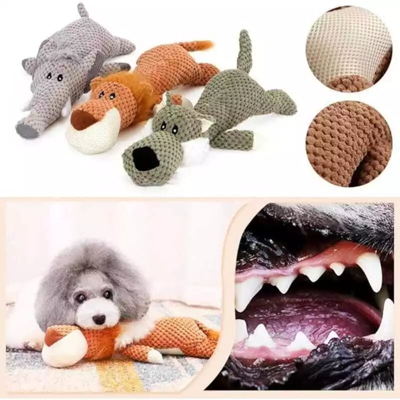 Dog Pet Puppy Chew Toy Squeaky Soft Plush Play Sound Teeth Toys X3