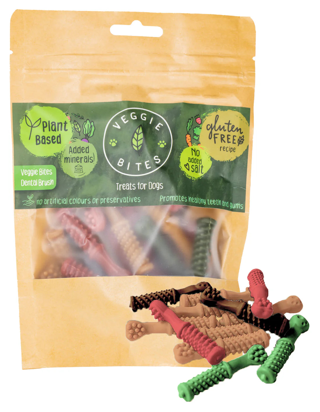 Veggie Bites Plant-Based Dental Brushes Dog Treats 100g