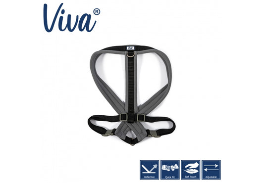 VIVA PADDED HARNESS BLACK XL 70-98CM