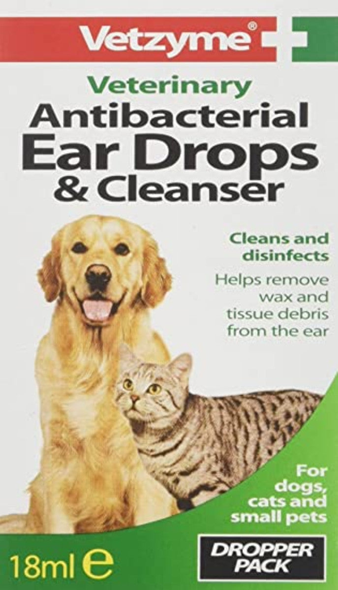 Vetzyme Antibacterial Eardrops & Cleanser 18ml