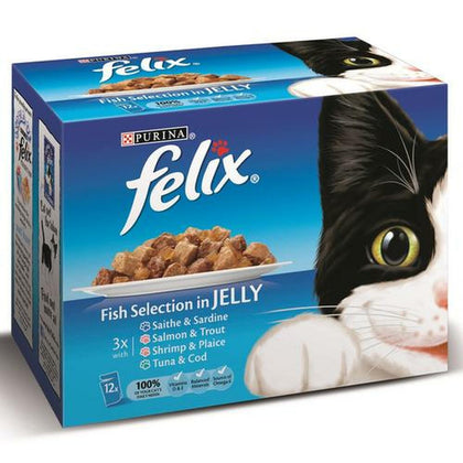 Felix Cat Pouch MPk Fish 12Pk 100g