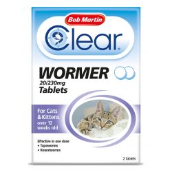 Bob Martin Clear 2in1 Wormer Tablets - Cats & Kittens