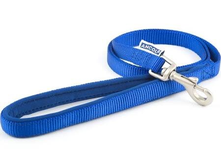 Ancol Viva Padded Nylon Snap Lead Blue 20kg 1m x 1.2cm x 1