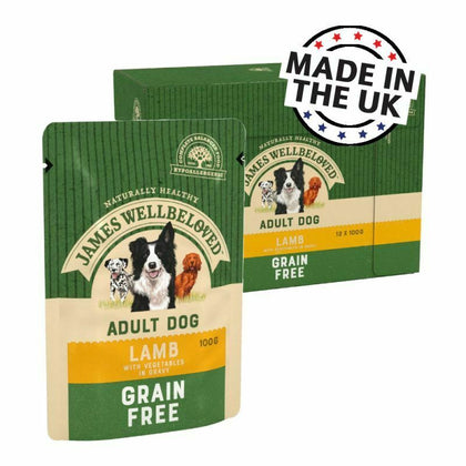 James Wellbeloved Adult Grain Free Pouches - Lamb with Vegetables
