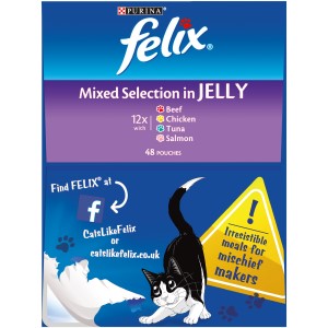 Felix Chunks in Jelly Mixed Pouch Selection 96 x 100g