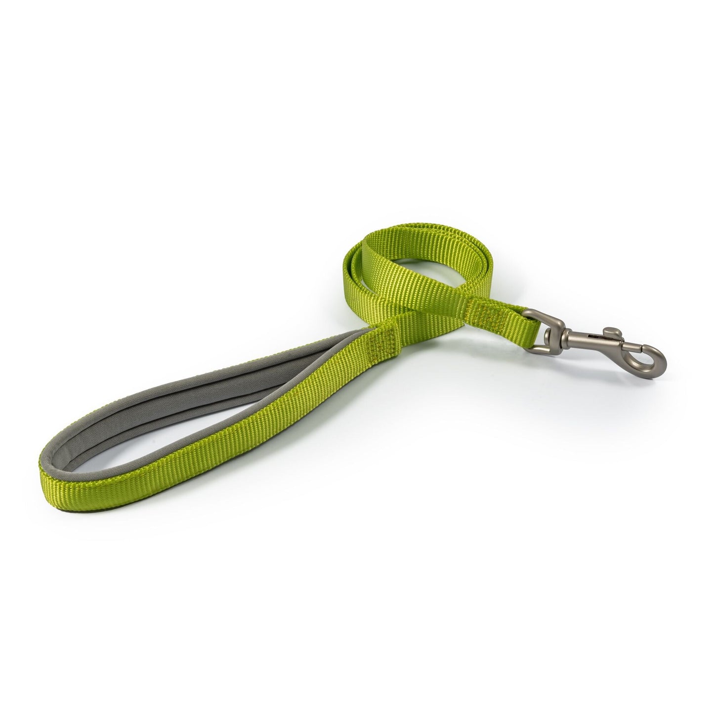 Ancol Viva Padded Nylon Snap Lead Lime 20kg 1m x 1.2cm x 1