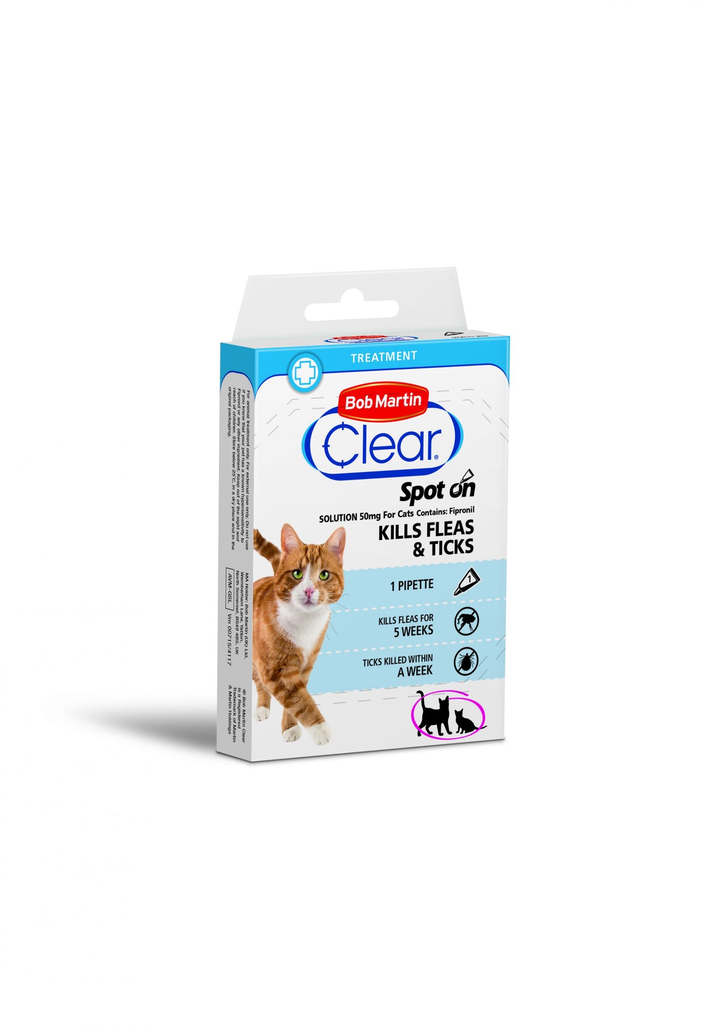 Bob Martin Clear Flea & Tick Spot-on for Cats - 1 Pipette