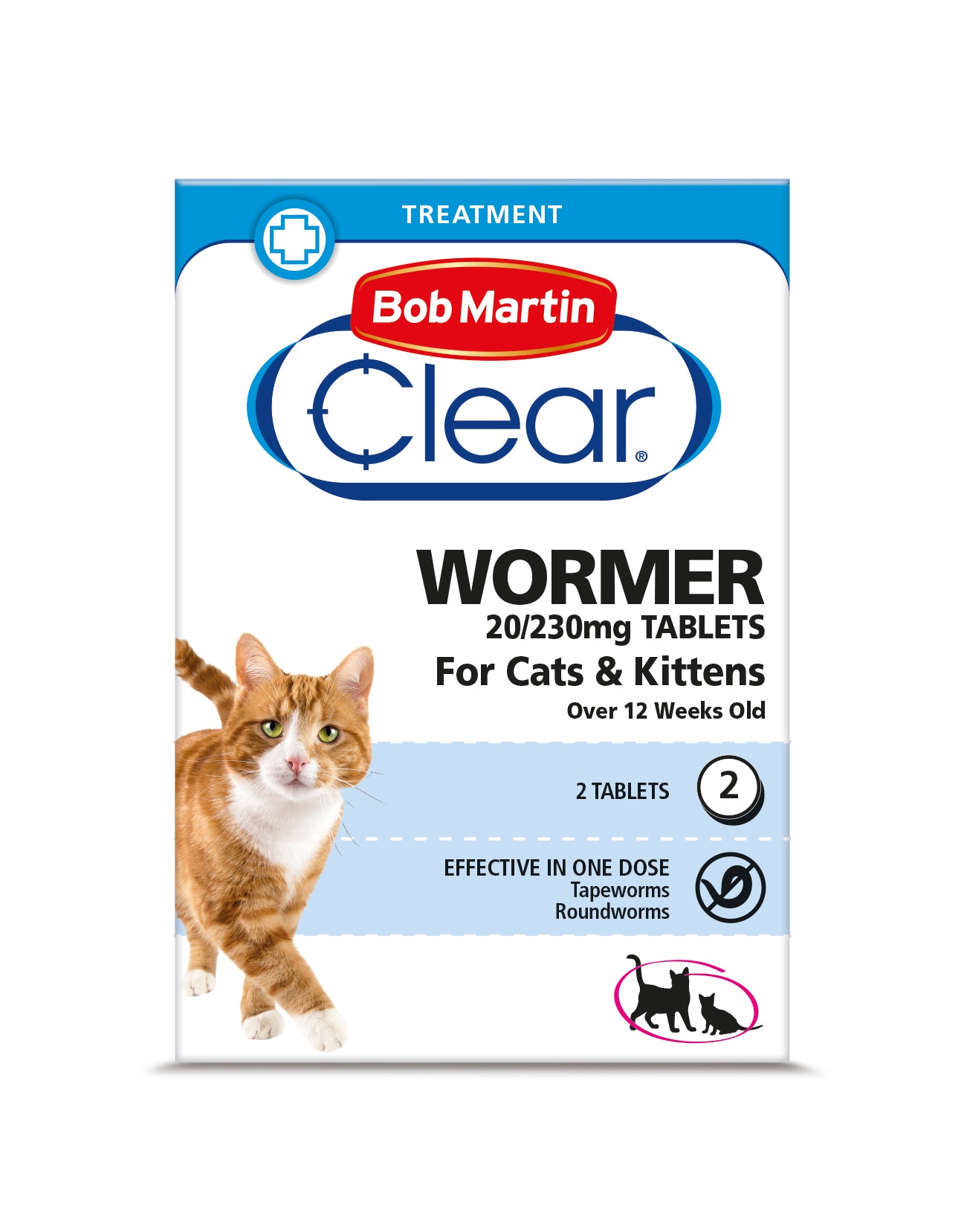 Bob Martin Clear Wormer for Cats and Kittens - 2 Tablets