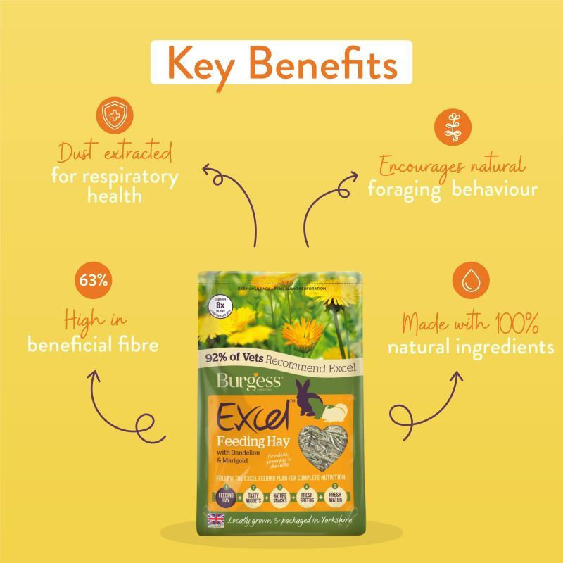 Burgess Excel Feeding Hay with Dandelion & Marigold
