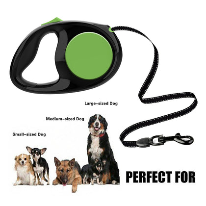 Dog Lead Retractable Puppy Training Pet Leash Extending Tape Cord 5m - Max 70kg Petsraw