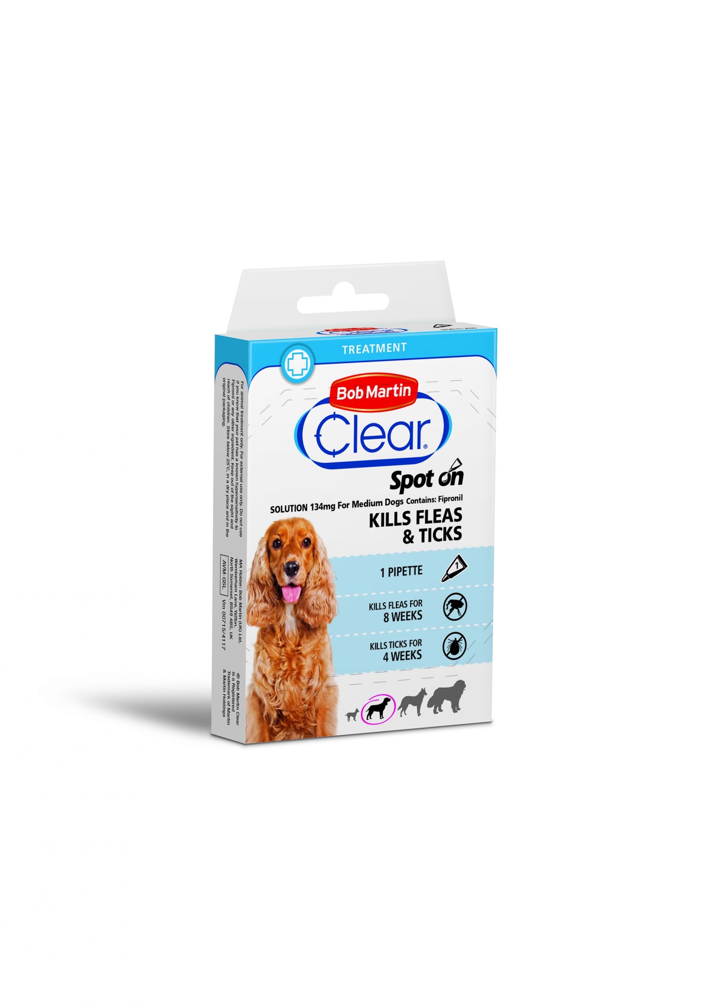 Bob Martin Clear Spot On Flea & Tick Spot on for Medium Dogs