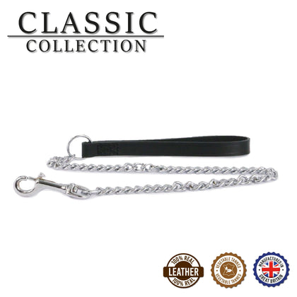 LEATHER HEAVY CHAIN LEAD BLACK 80CM
