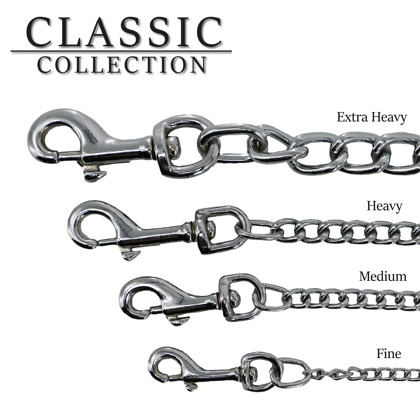 LEATHER EXTRA HEAVY CHAIN LEAD BLACK 80CM