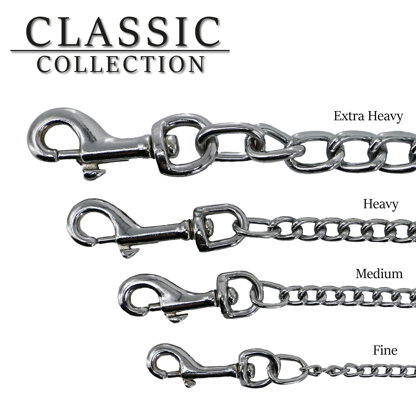 LEATHER HEAVY CHAIN LEAD BLACK 80CM