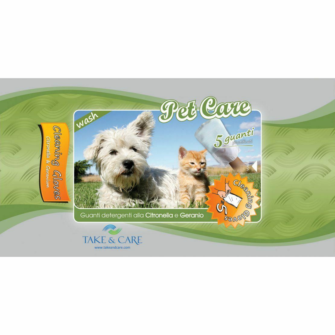 Take&Care Pet Care Wash Cleaning Gloves | Dogs