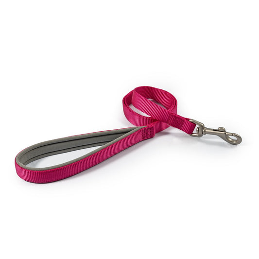 Ancol Viva Padded Nylon Snap Lead Pink 20kg 1m x 1.2cm x 1