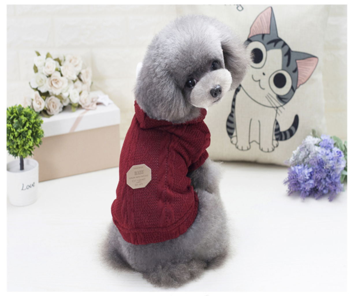 Pet Puppy Dog Winter Hoodie Coat Jumpsuit Outdoor Clothes Warm Knitted Sweater Petsraw