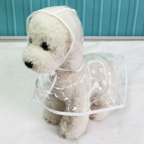 Pet Dog Puppy Waterproof PVC Clear Transparent Rain Coat Hooded Vest Jacket Petsraw