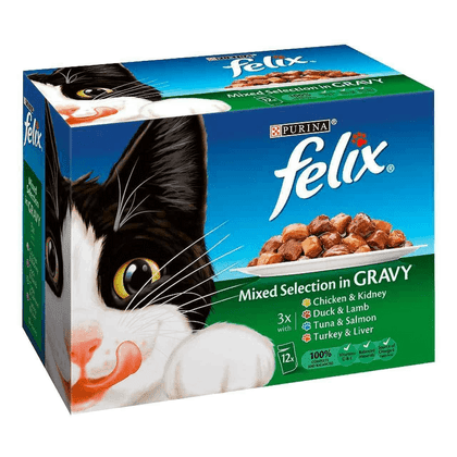 Felix Cat Pouch MPk Gravy 12Pk 100g