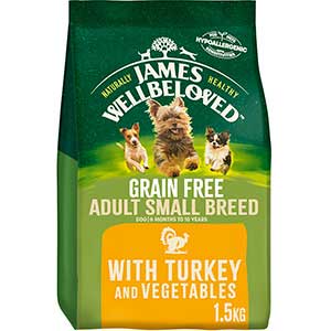 James Wellbeloved Grain Free Small Breed Dry Adult Dog Food Turkey 1.5kg