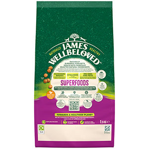 James Wellbeloved Superfoods Dry Puppy & Junior Dog Food Turkey & Kale 1.5kg